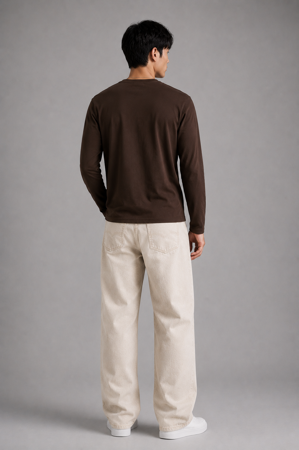 WLVYN Vintage Henley BROWN