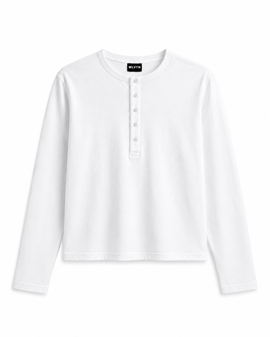 WLVYN Vintage Henley WHITE