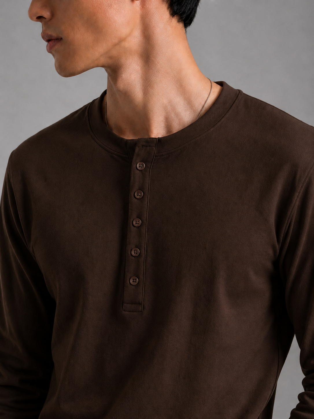 WLVYN Vintage Henley BROWN