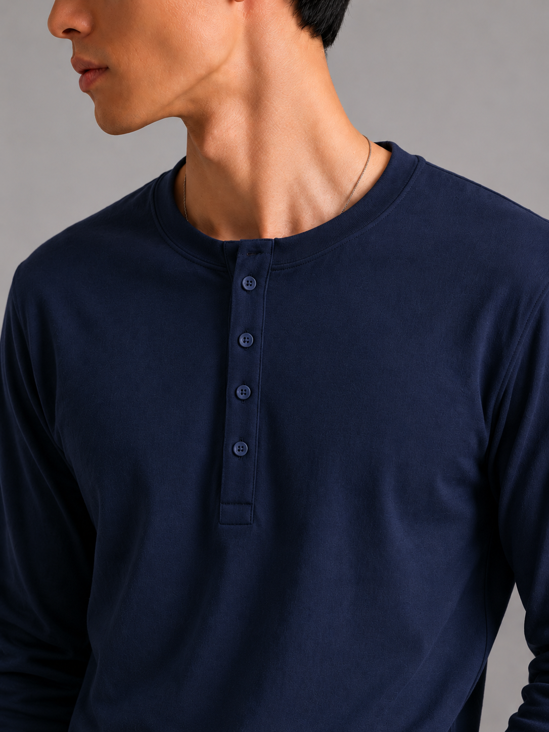 WLVYN Vintage Henley NAVY BLUE