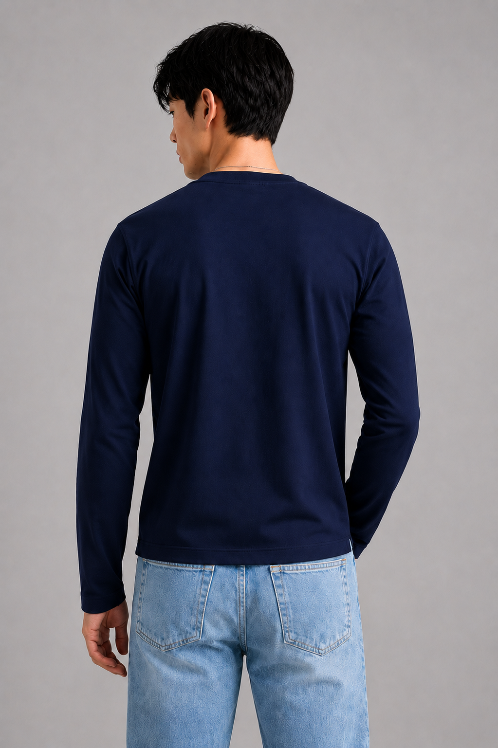 WLVYN Vintage Henley NAVY BLUE